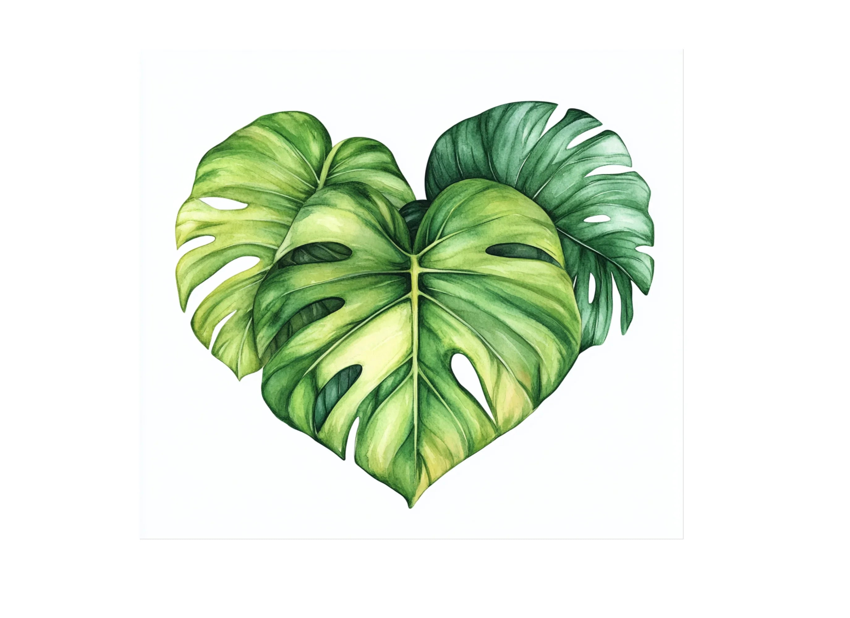 Tropical Leaf Heart Clipart Bundle