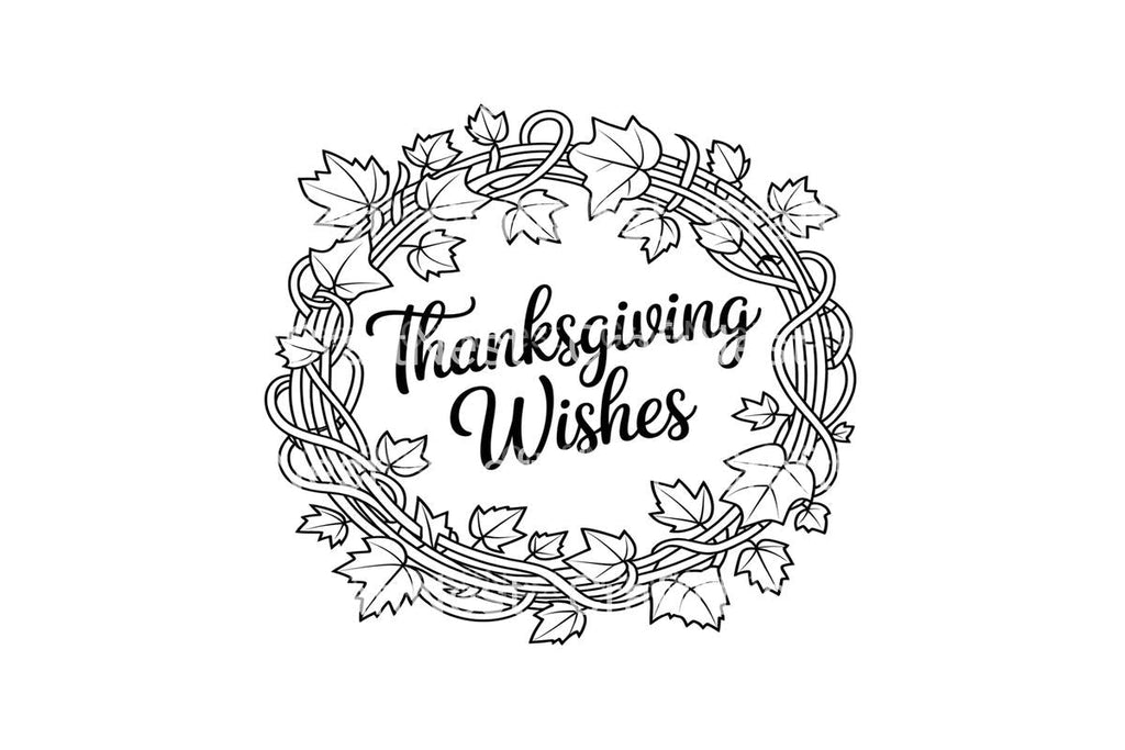 Thanksgiving Wishes Wreath Coloring Books