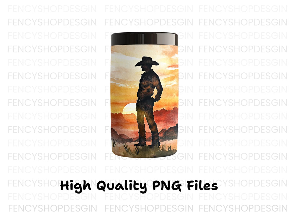 Western Landscape Cowboy Tumbler Clipart Bundle