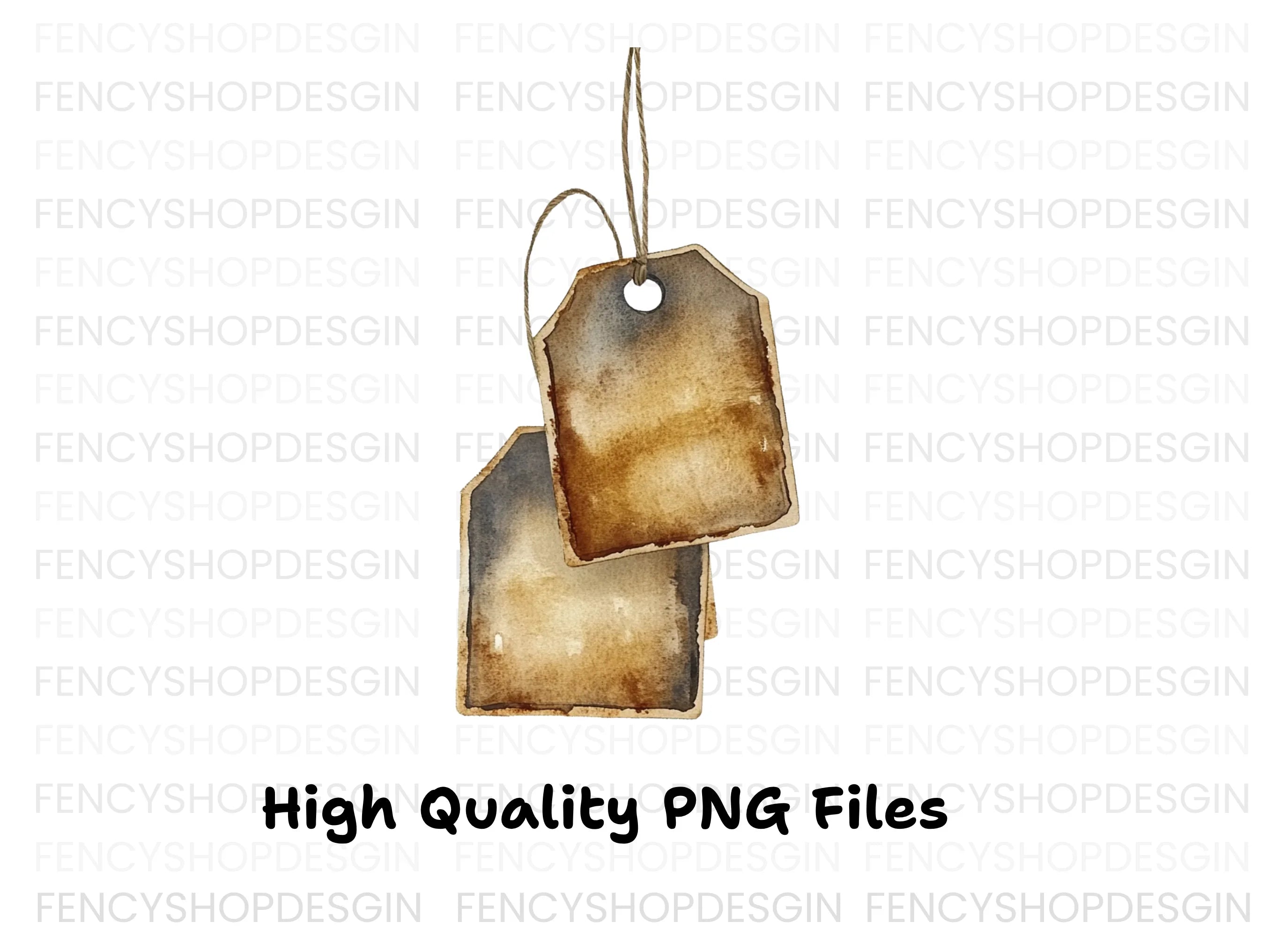 Rustic Hanging Tags Clipart Bundle