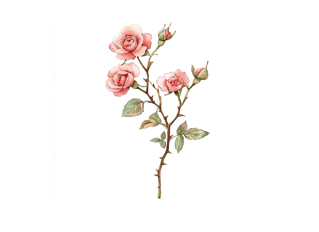 Pink Rose Clipart Bundle