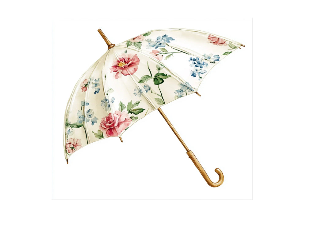 Floral Umbrellas Clipart Bundle