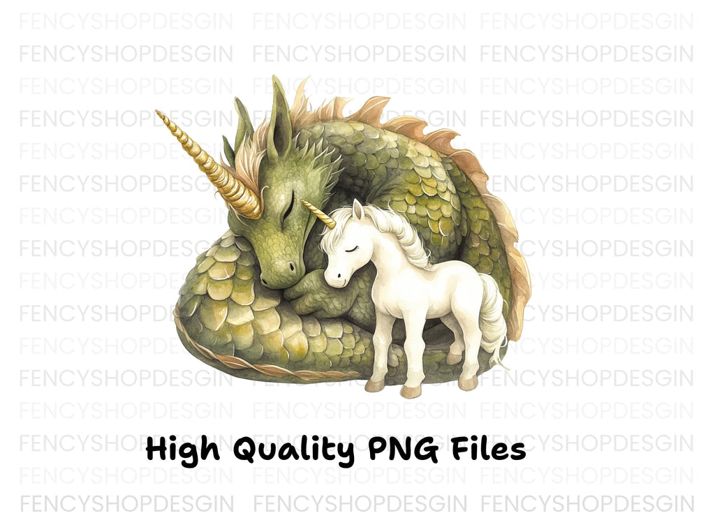Dragon and Unicorn Clipart Bundle