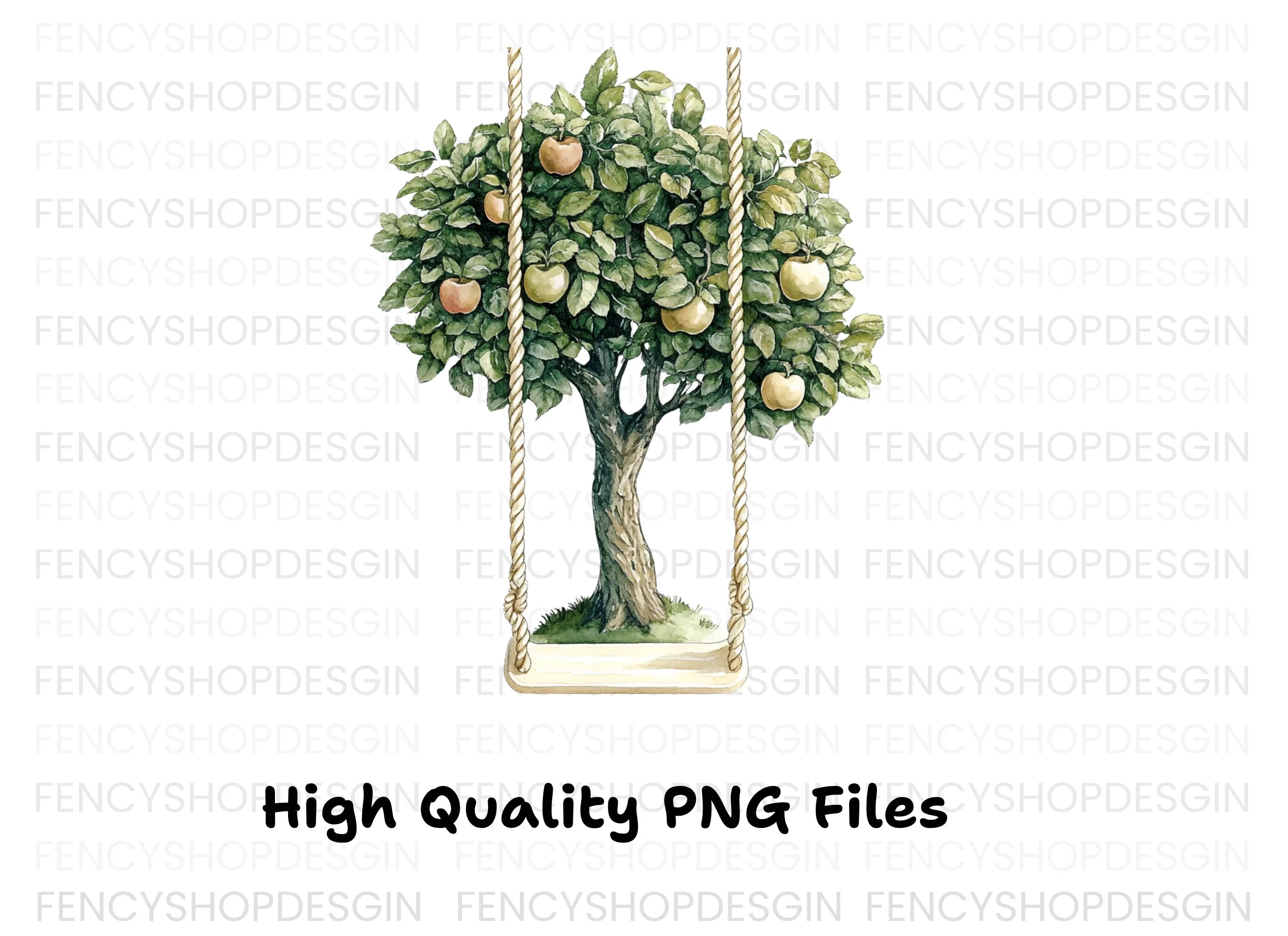 Apple Tree Swing Clipart Bundle