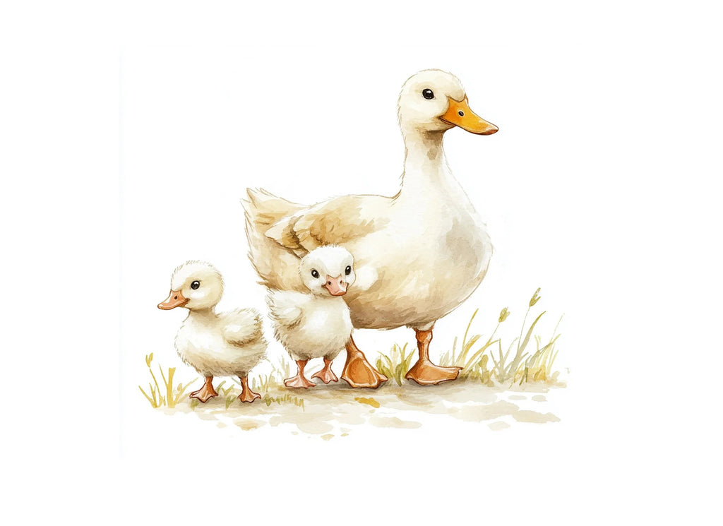 Cute Duck and Ducklings Clipart Bundle