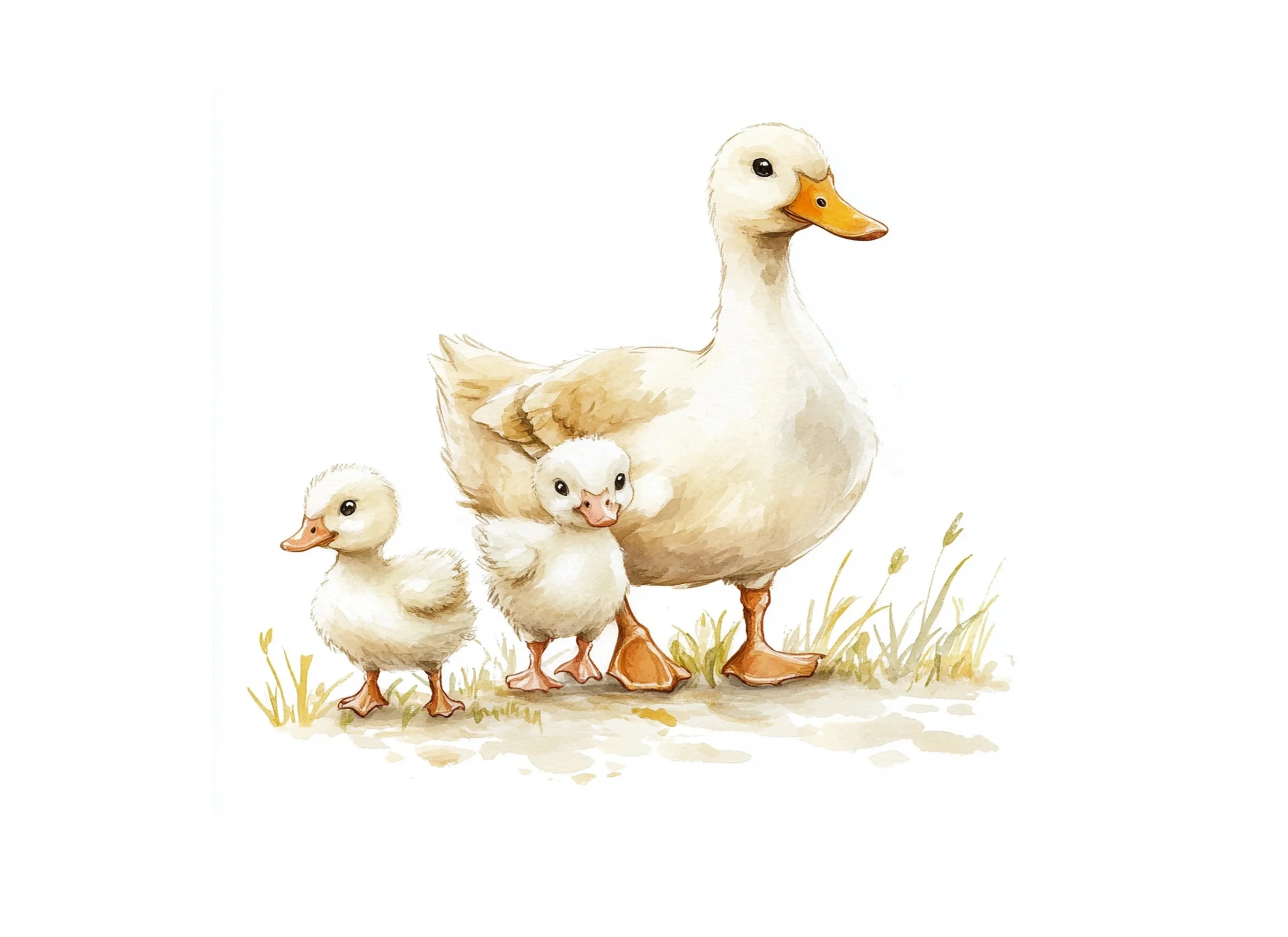 Cute Duck and Ducklings Clipart Bundle
