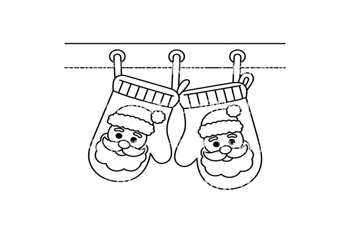 Santa Mittens Christmas Coloring Books