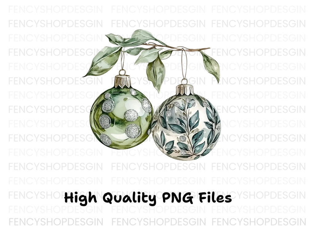 Christmas Ornaments Clipart Bundle