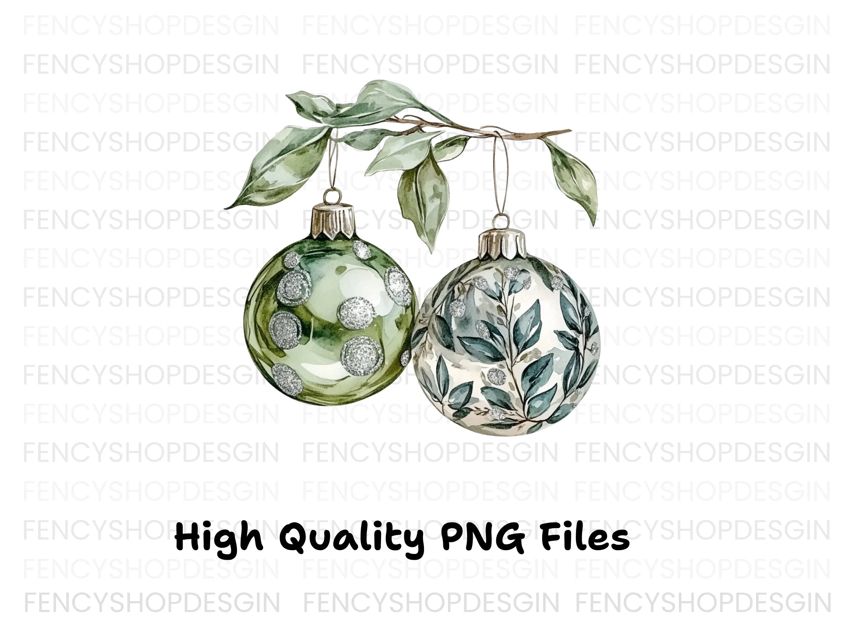 Christmas Ornaments Clipart Bundle