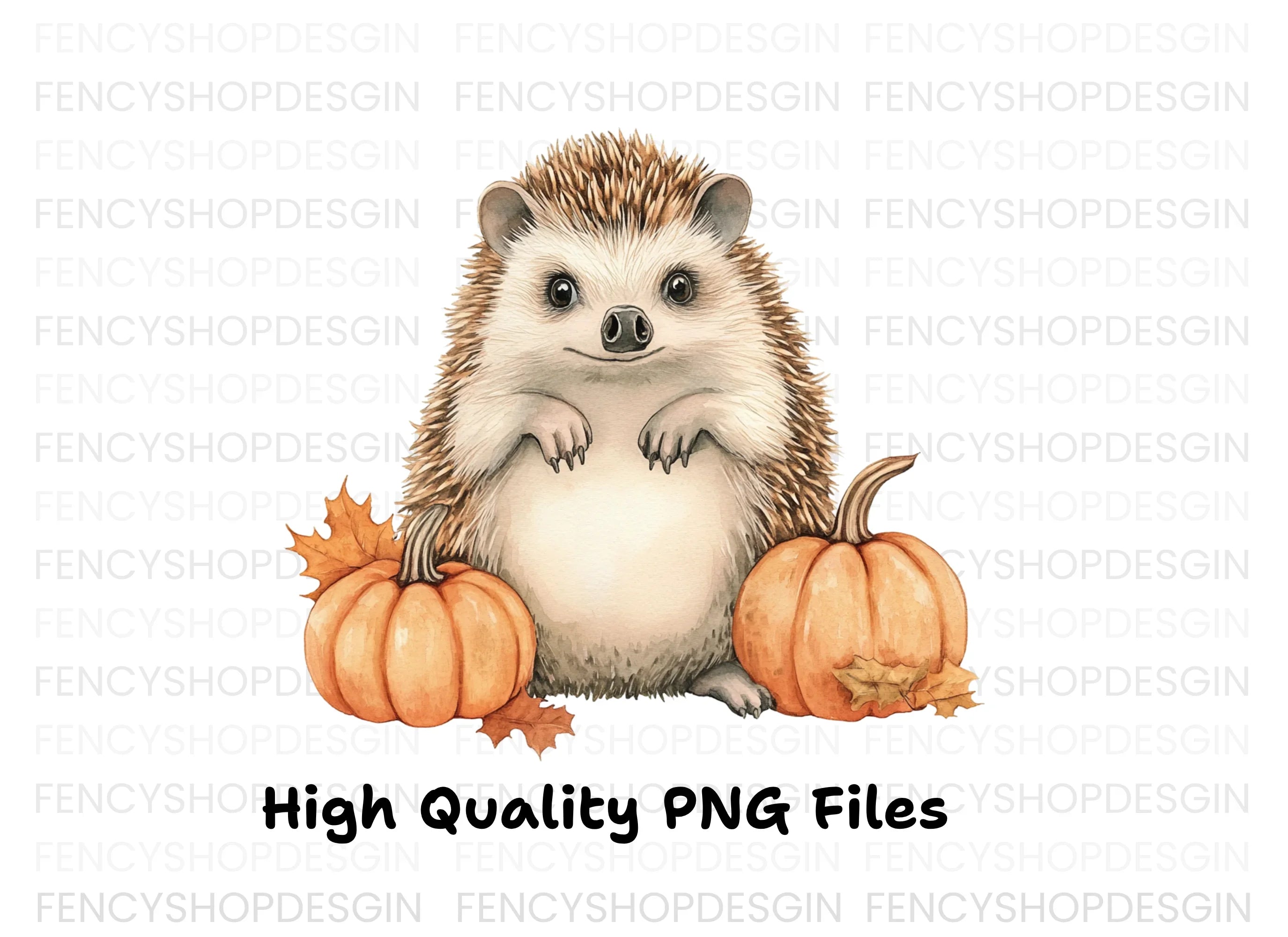 Hedgehog and Pumpkins Fall Clipart Bundle