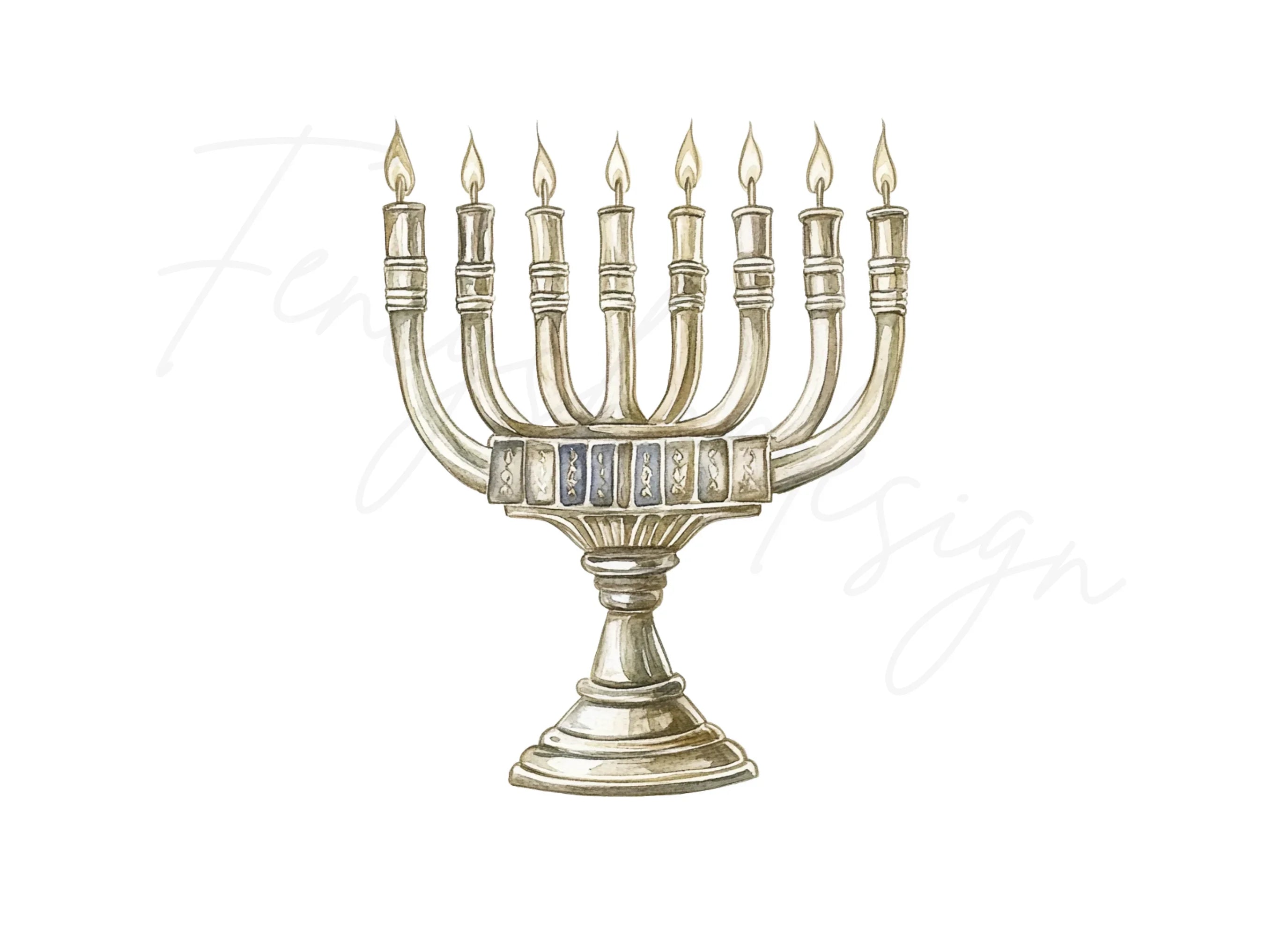 Hanukkah Menorah Clipart Bundle