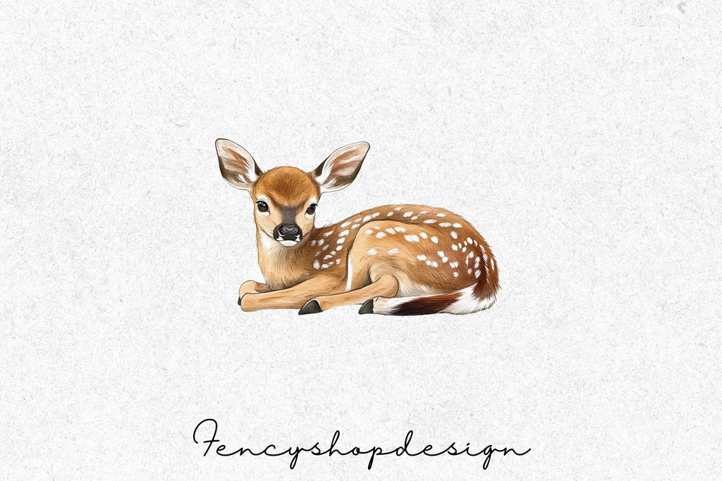 Adorable Baby Deer Fawn Clipart Bundle