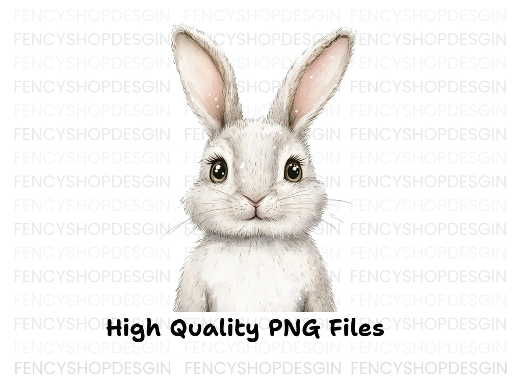 Cute White Bunny Clipart Bundle