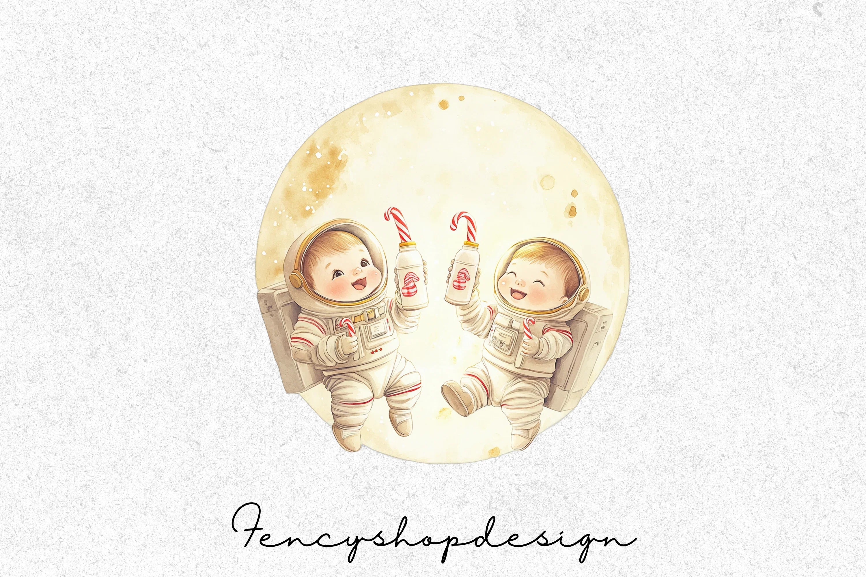 Sleeping Baby Winter Wonderland Clipart Bundle
