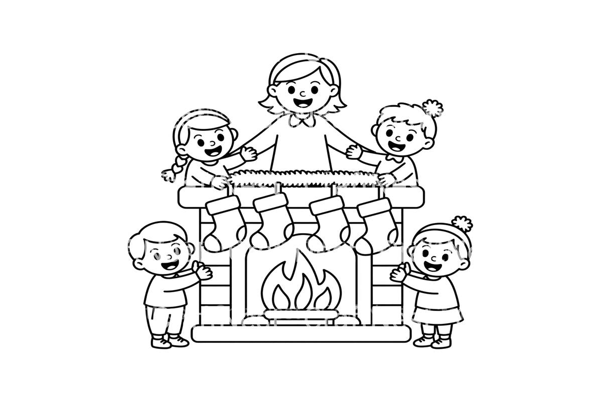 Decorating Fireplace Coloring Books