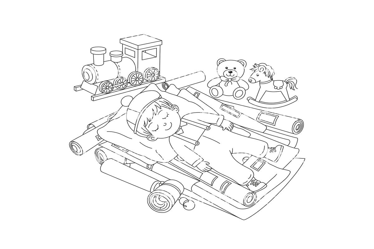 Gingerbread House Toy Factory Scene Coloring Books
