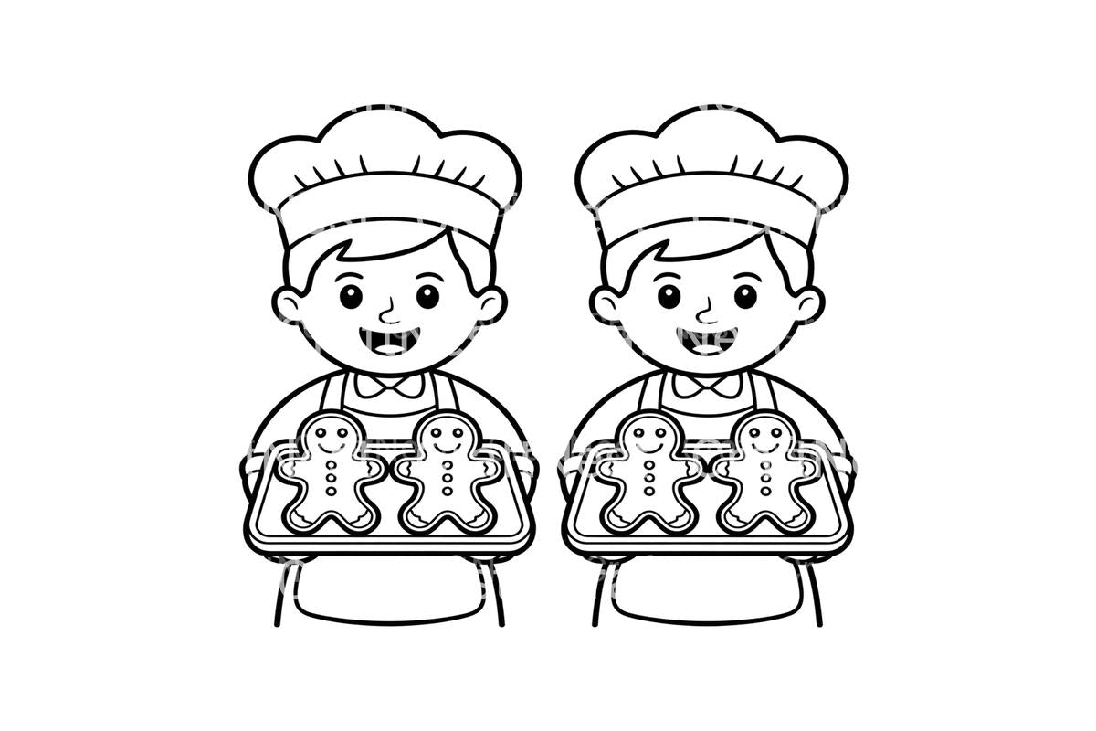 Gingerbread Bakers Fun Coloring Books