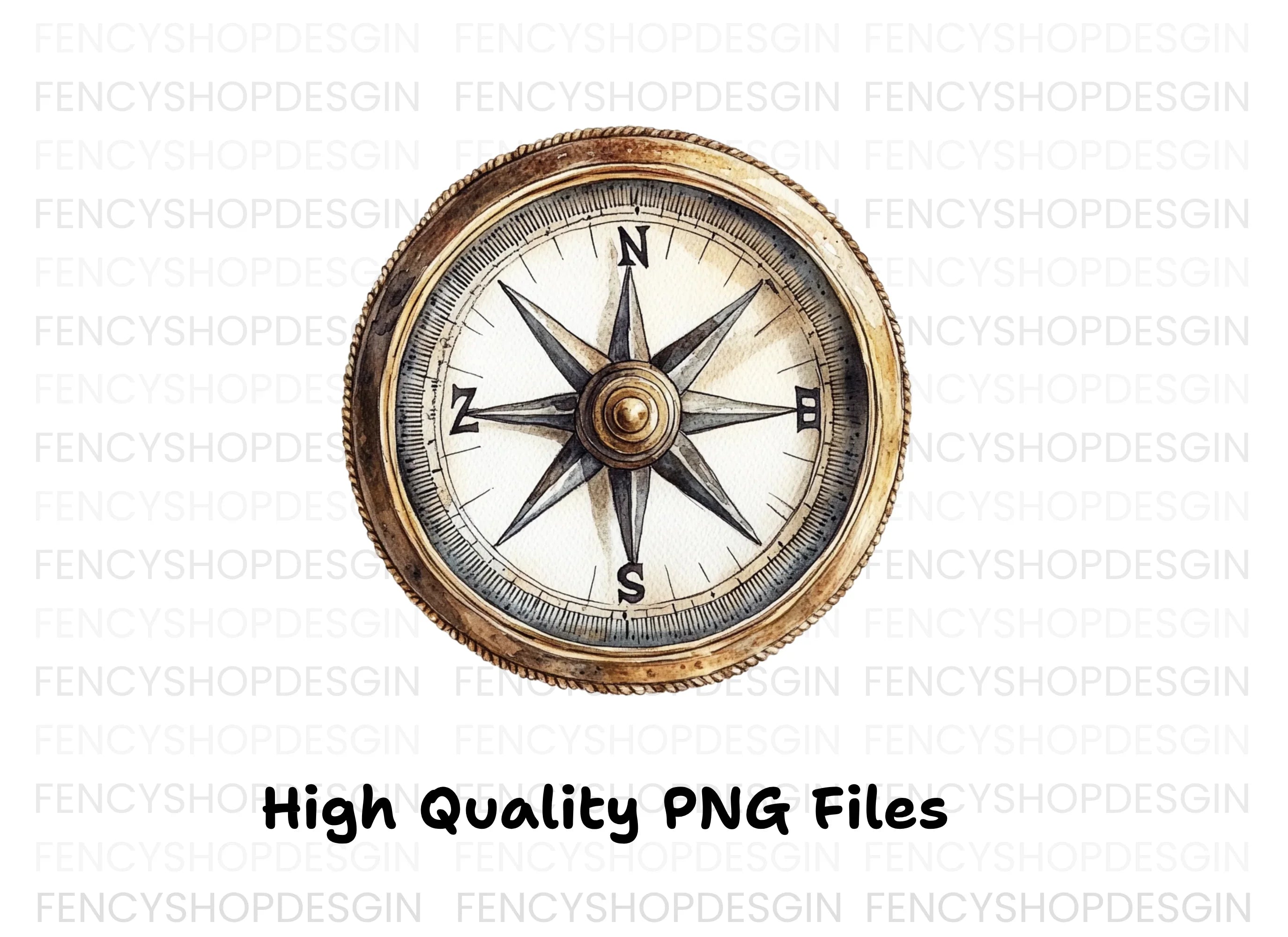 Vintage Compass Clipart Bundle
