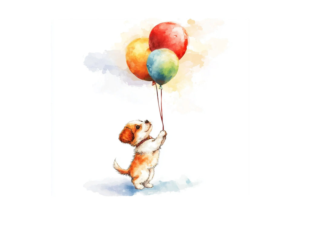 Valentine Puppy with Heart Balloon Clipart Bundle