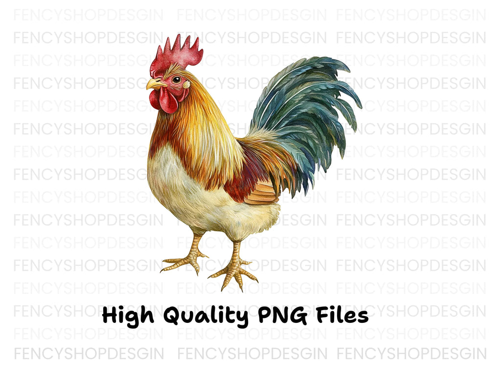 Realistic Rooster Clipart Bundle