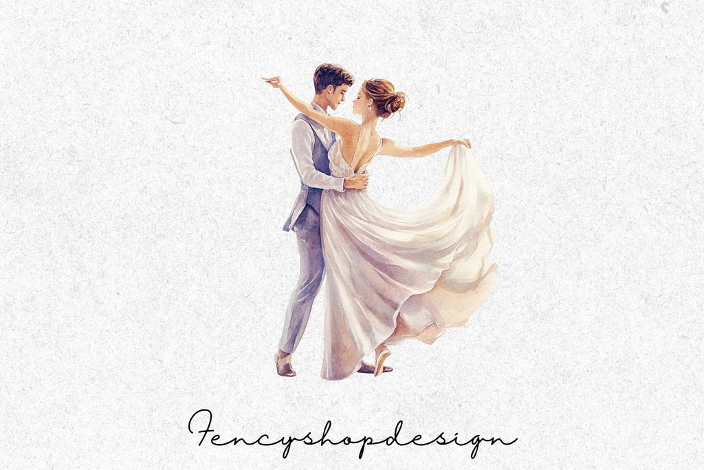 Romantic Dancing Couples Clipart Bundle
