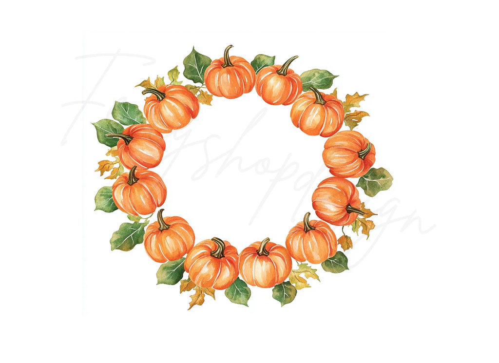 Pumpkin Wreaths Clipart Bundle