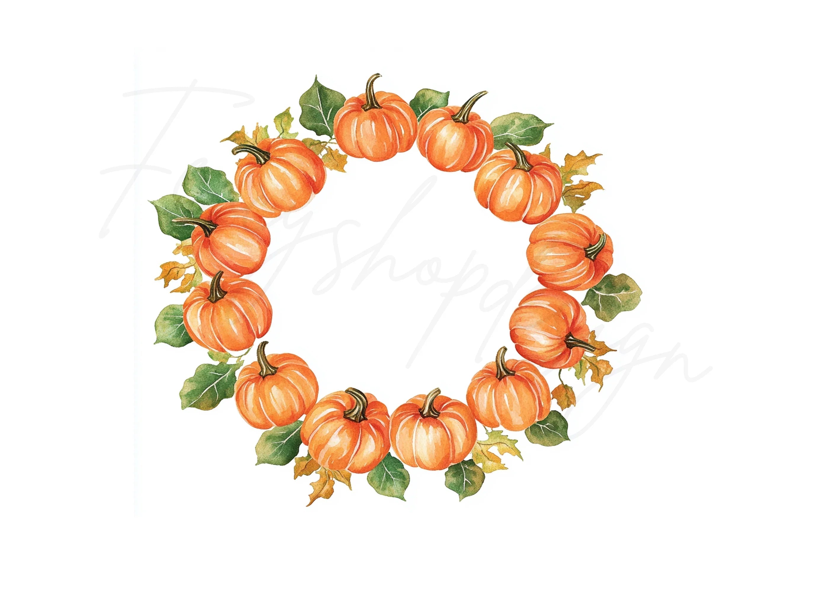 Pumpkin Wreaths Clipart Bundle