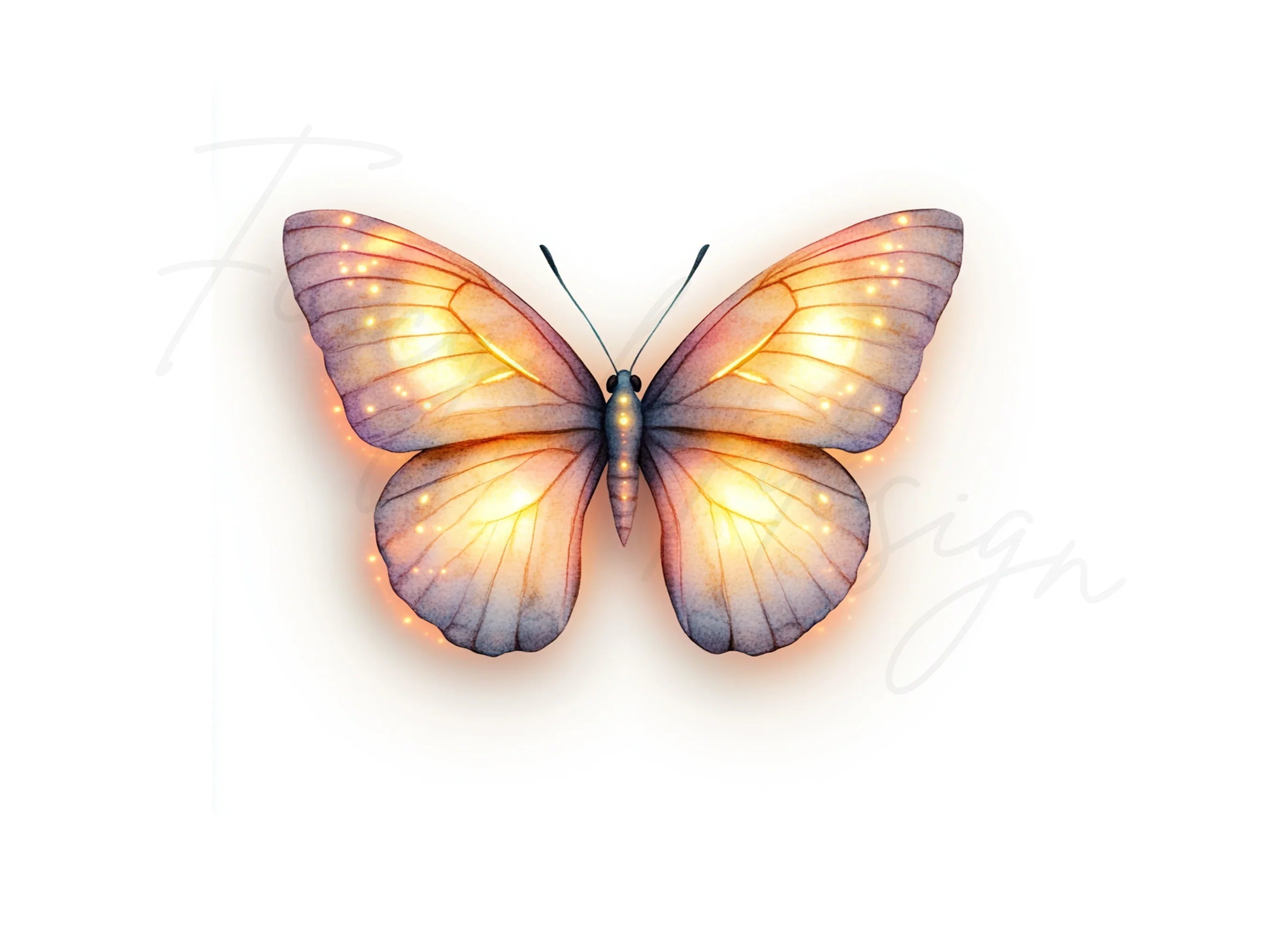 Glowing Butterfly Clipart Bundle