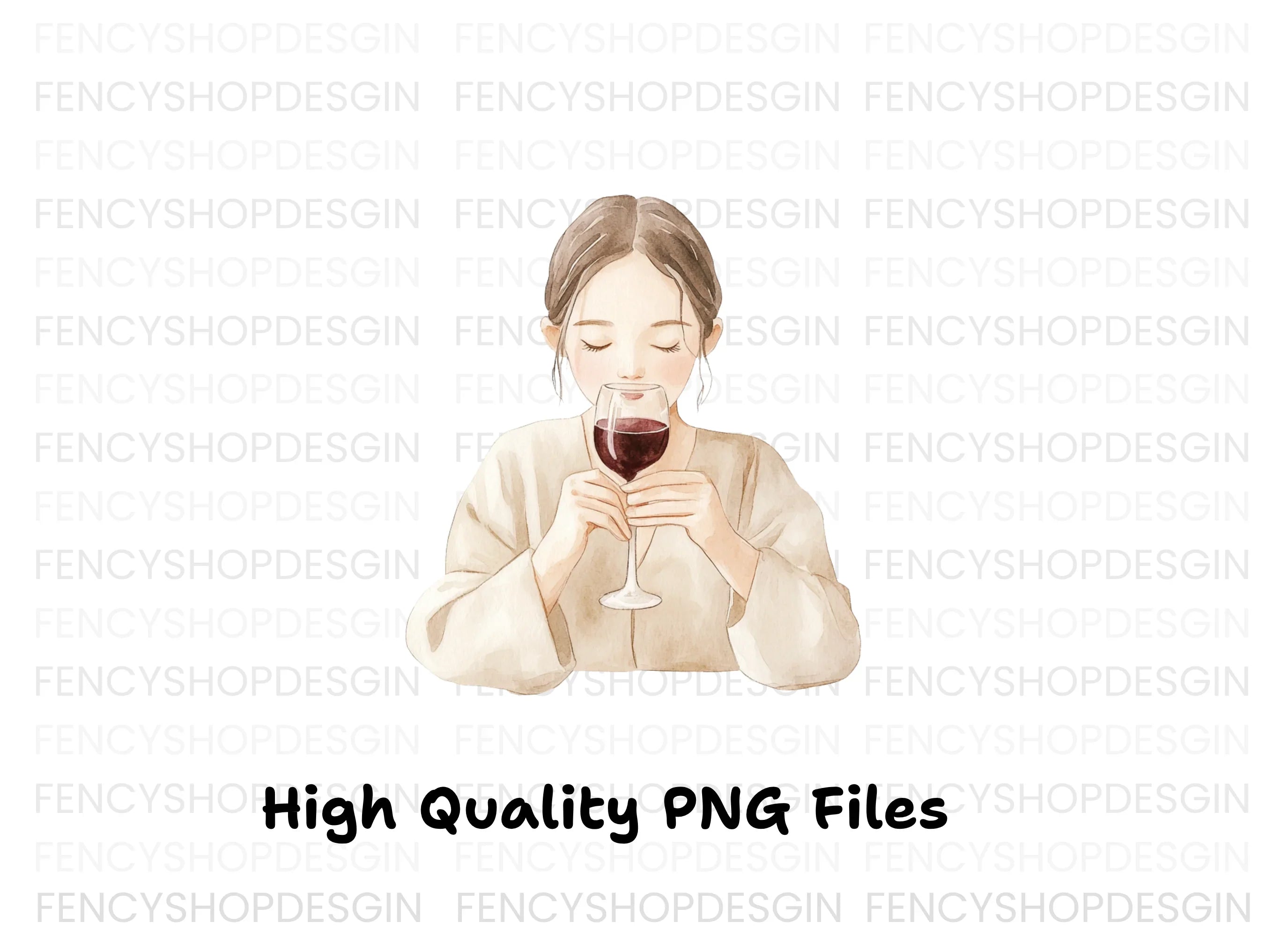 Women Drinking Wine Clipart Bundle