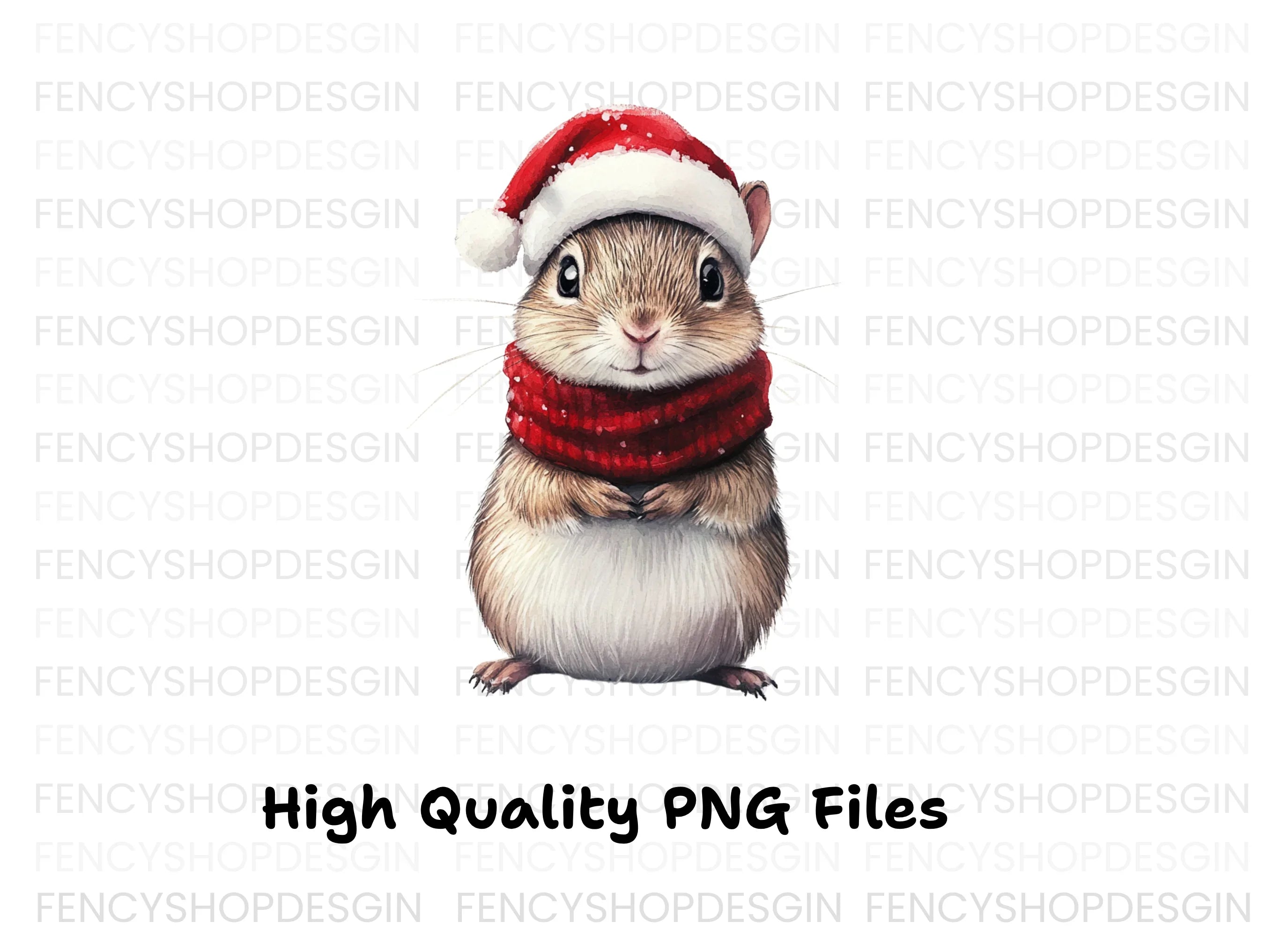 Cute Christmas Hamster Clipart Bundle