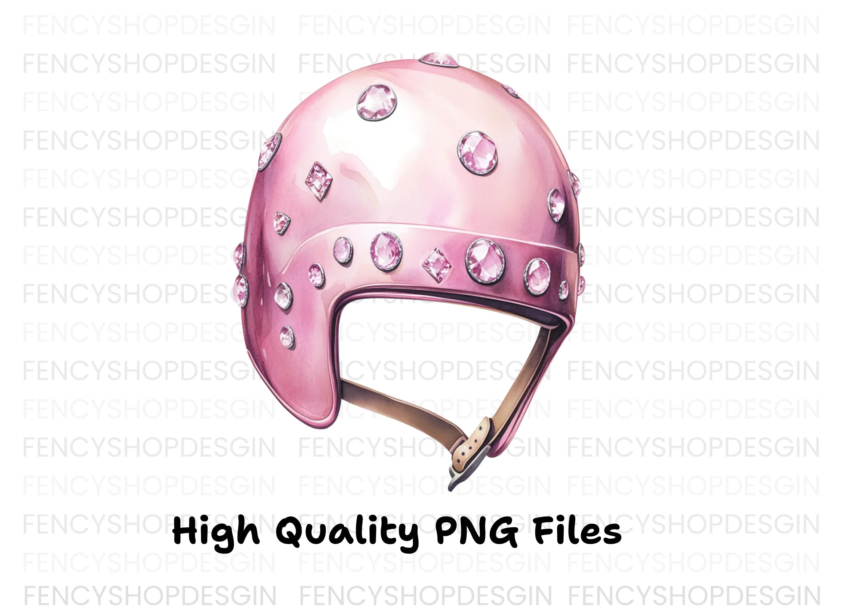 Pink Glam Helmets Clipart Bundle