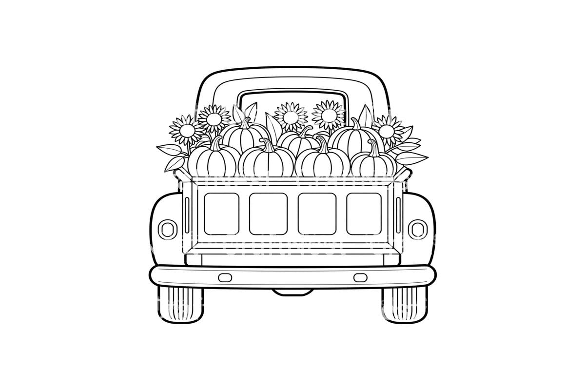 Cute Squirrel and Truck Coloring Books
