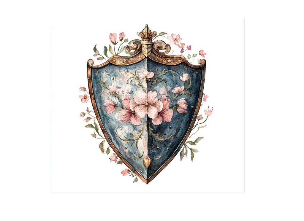 Floral Shield Clipart Bundle