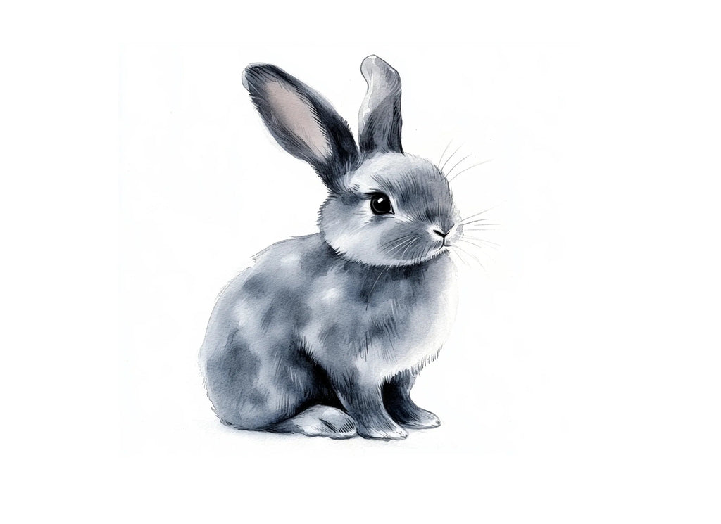 Cute Grey Bunny Rabbit Clipart Bundle