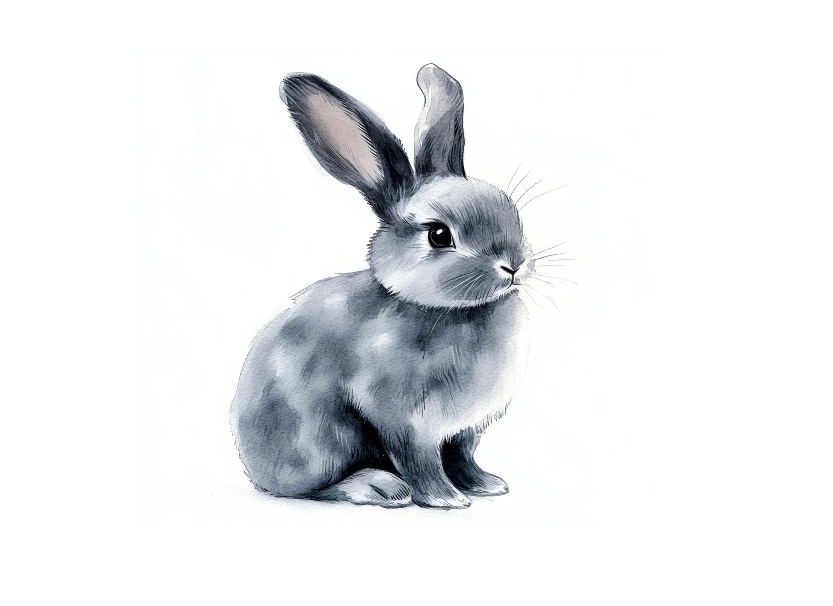 Cute Grey Bunny Rabbit Clipart Bundle