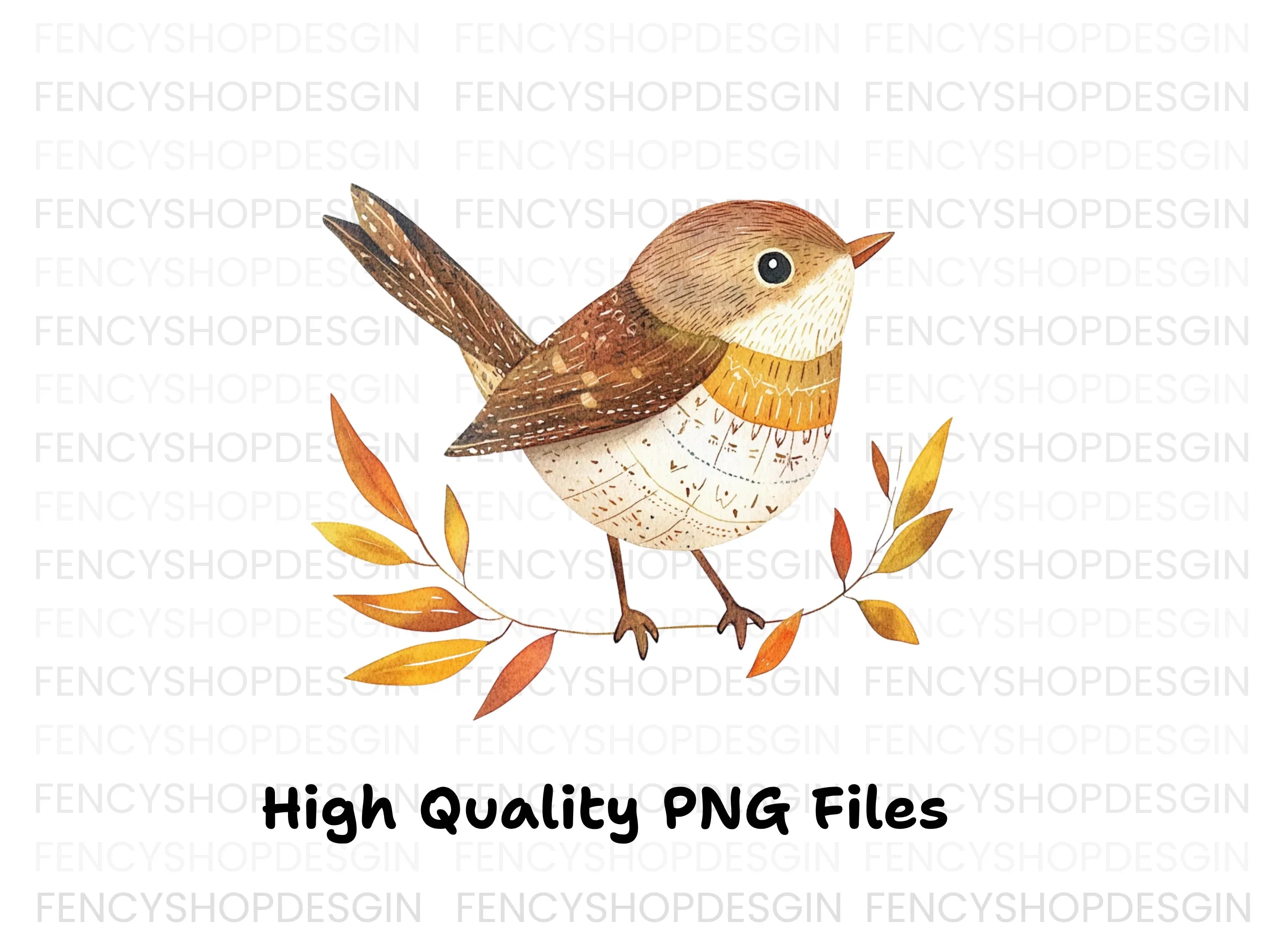 Cute Bird on Branch Clipart Bundle