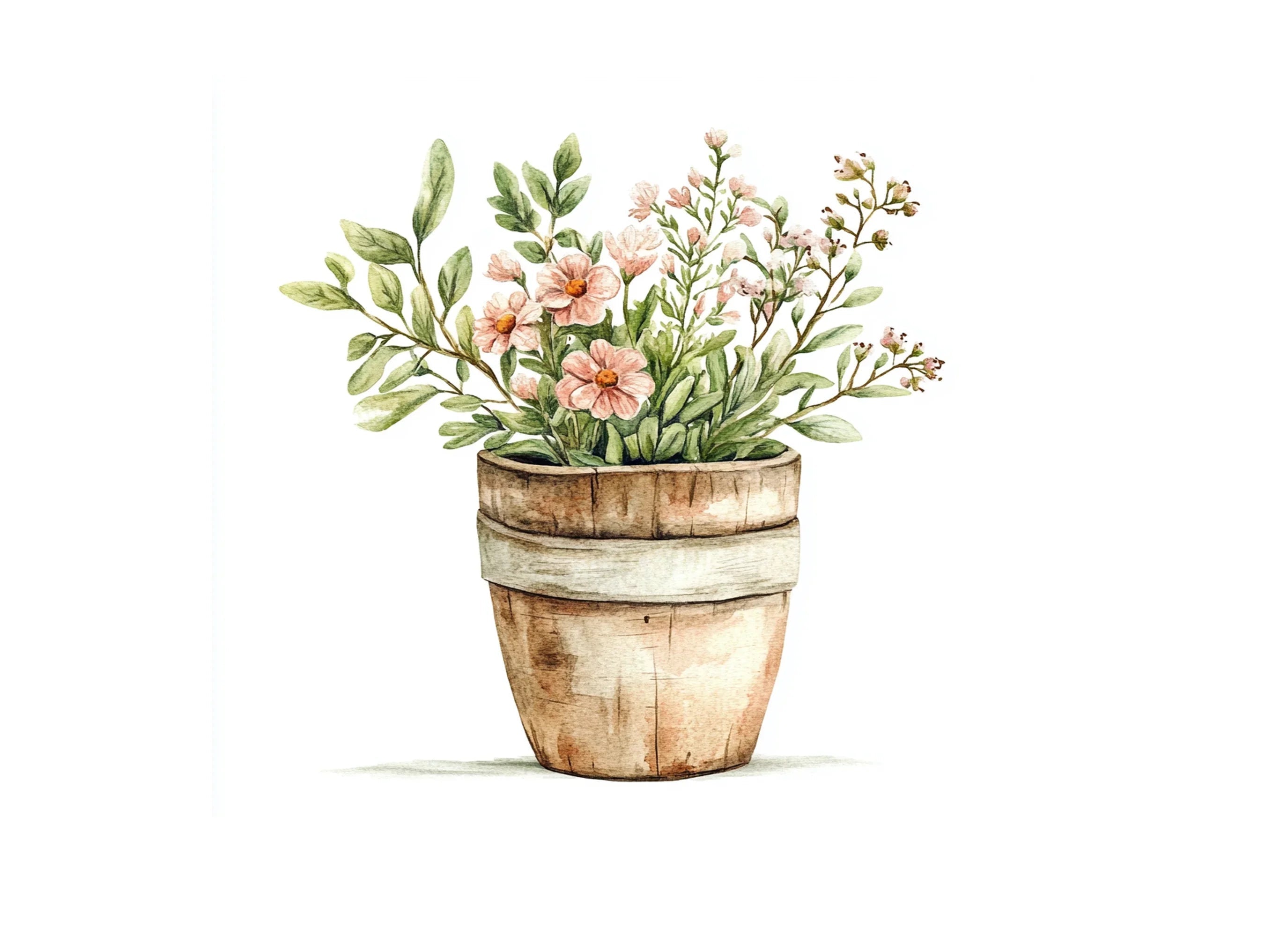 Rustic Floral Arrangements Clipart Bundle