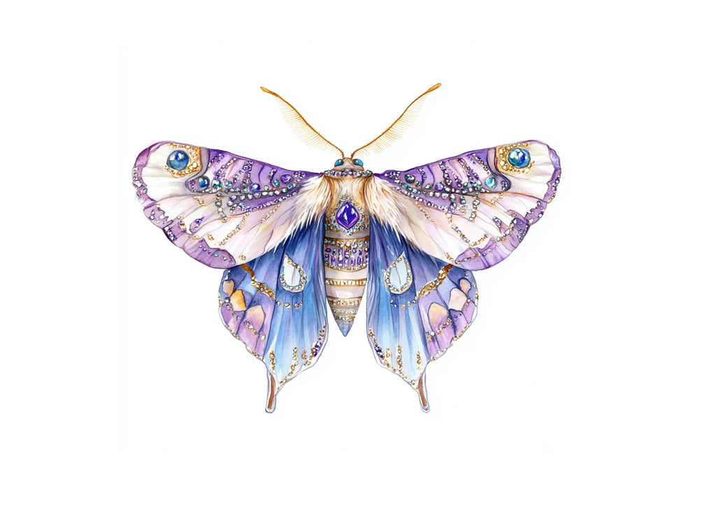 Jeweled Moth Clipart Bundle