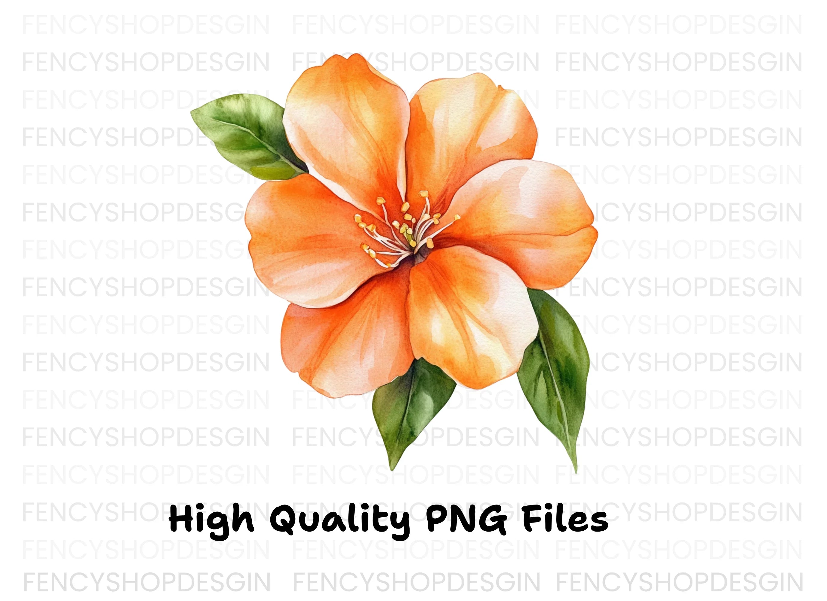 Vibrant Orange Blossom Clipart Bundle