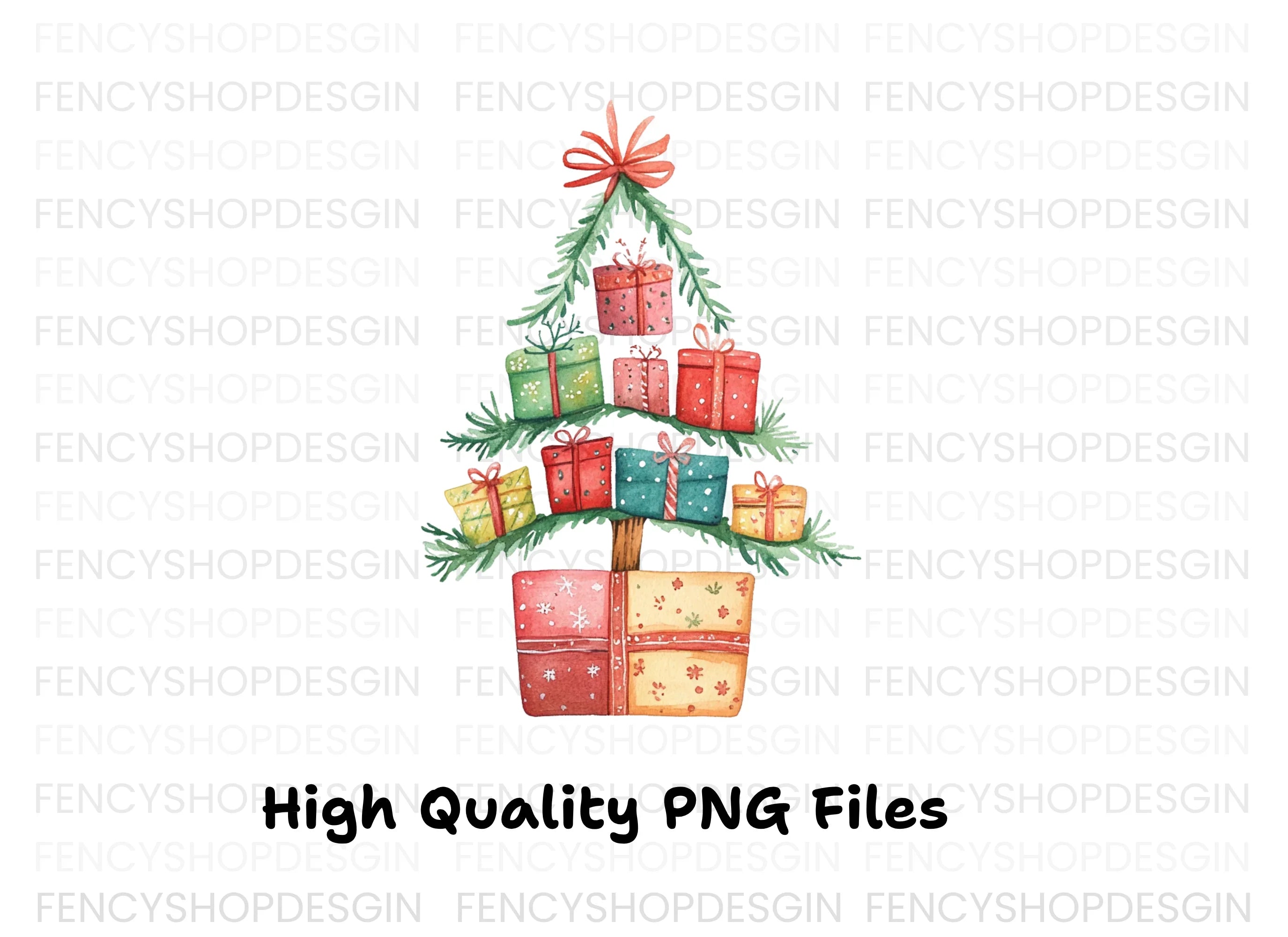 Christmas Tree Gift Clipart Bundle
