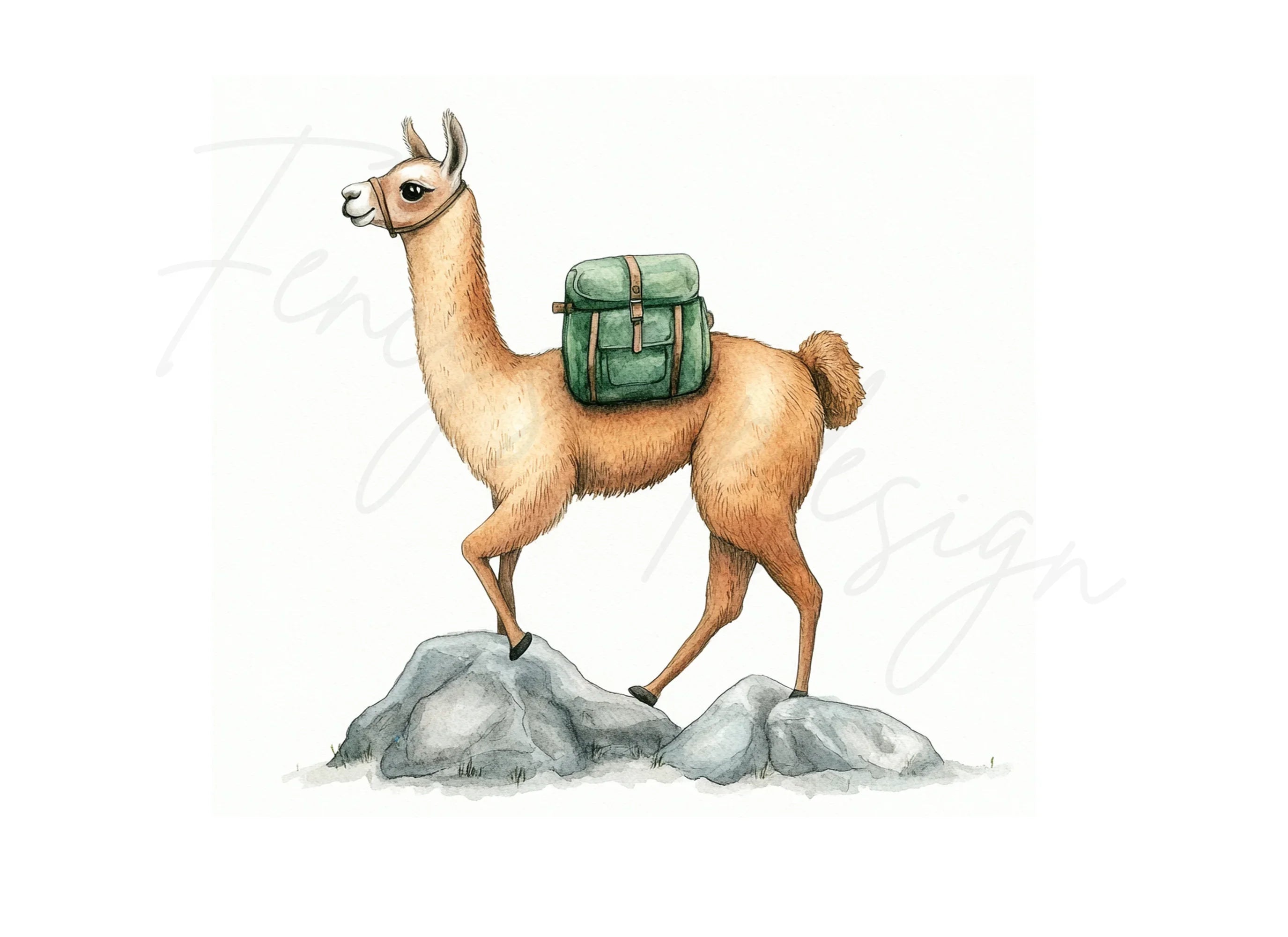 Llama Hiking Adventure Clipart Bundle