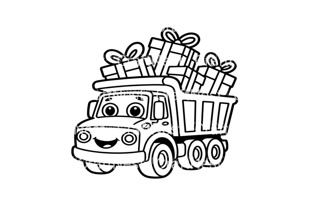 Dump Truck Christmas Gifts Coloring Books