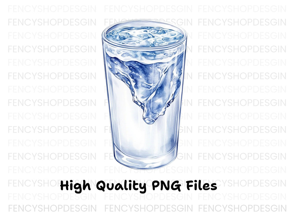Refreshing Water Glass Clipart Bundle