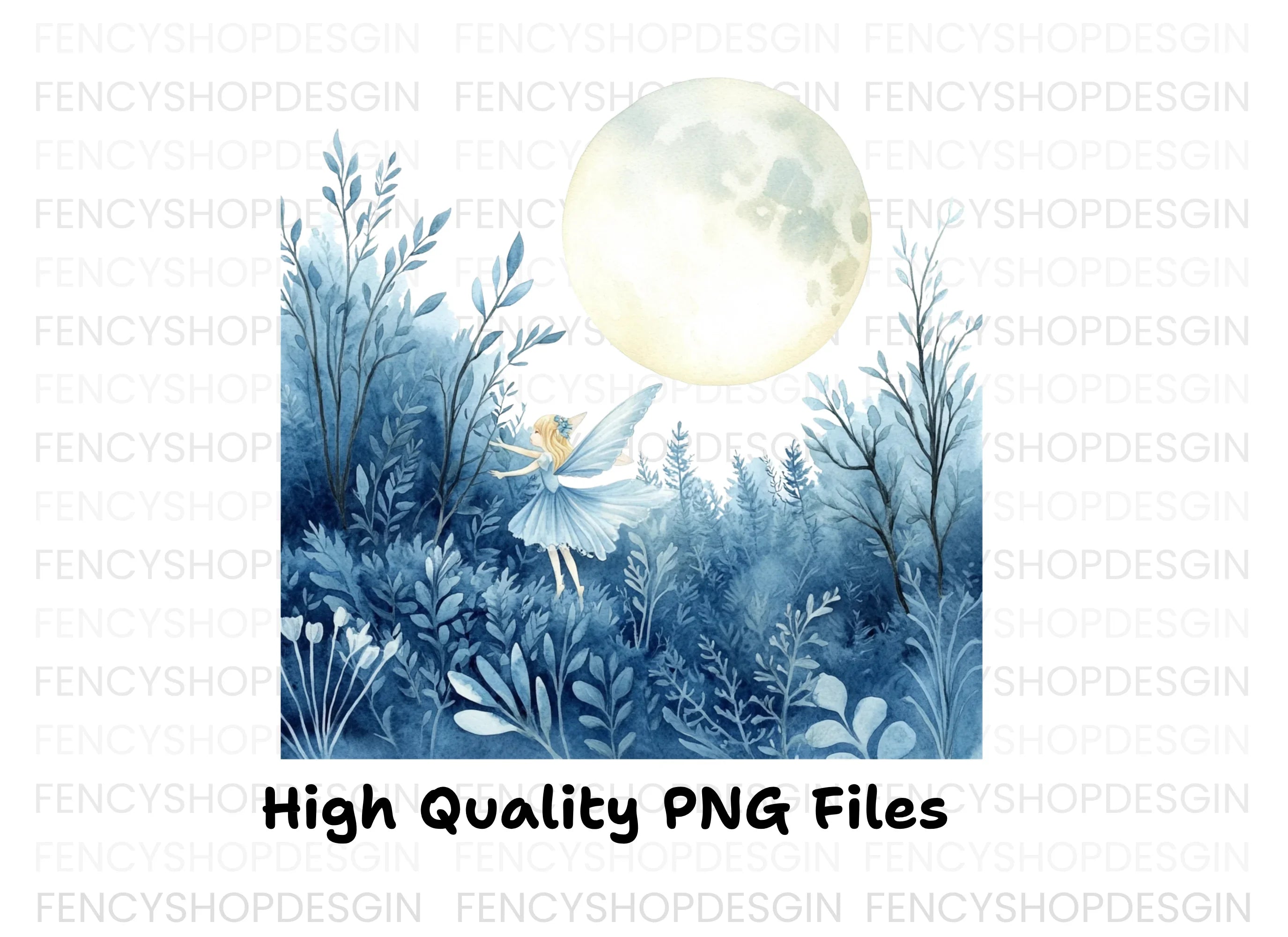 Moonlit Fairy Forest Clipart Bundle