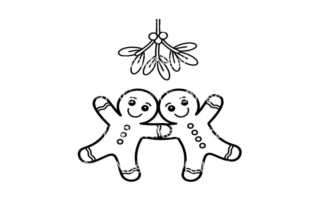 Gingerbread Couple Mistletoe Coloring Books