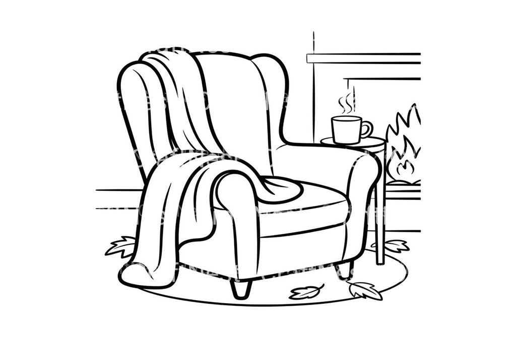 Cozy Armchair Autumn Coloring Books