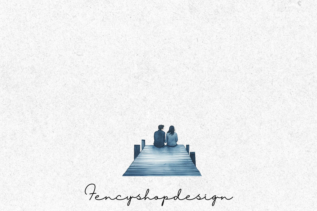 Romantic Couple Pier Clipart Bundle