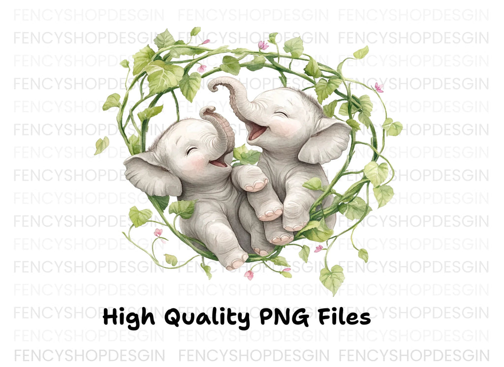 Cute Baby Elephant Clipart Bundle
