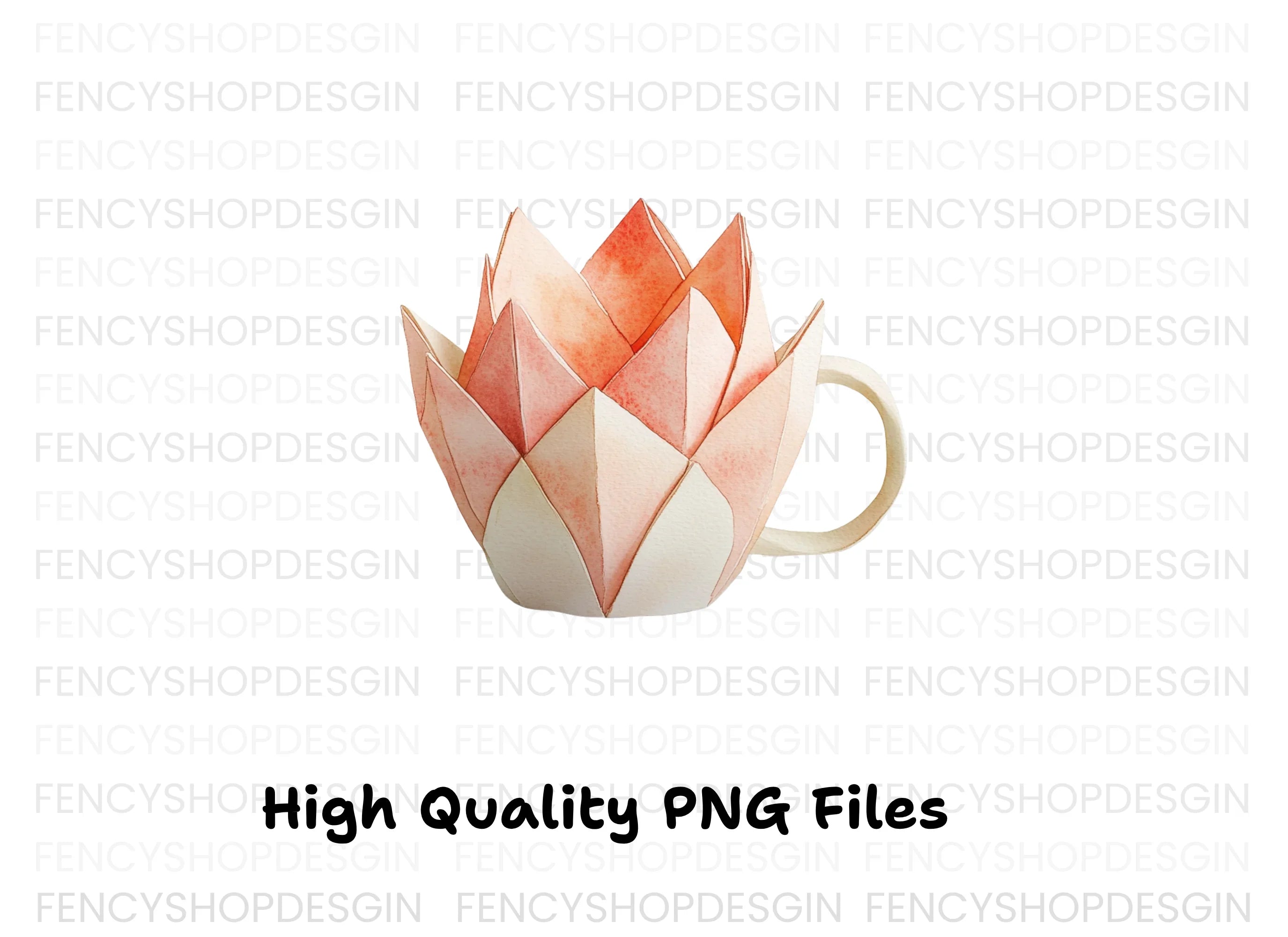 Elegant Lotus Teacup Clipart Bundle