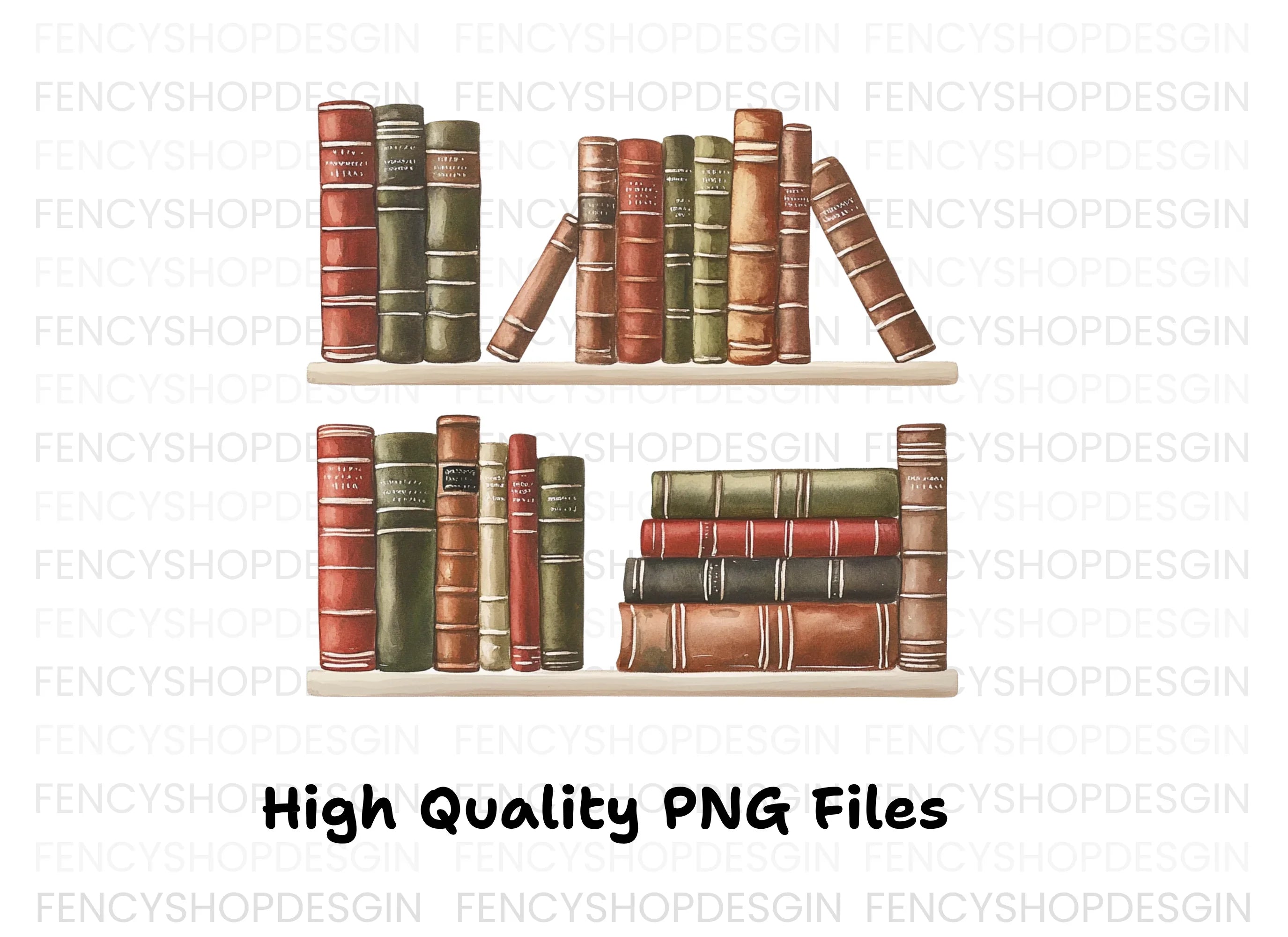 Stacked Books Clipart Bundle